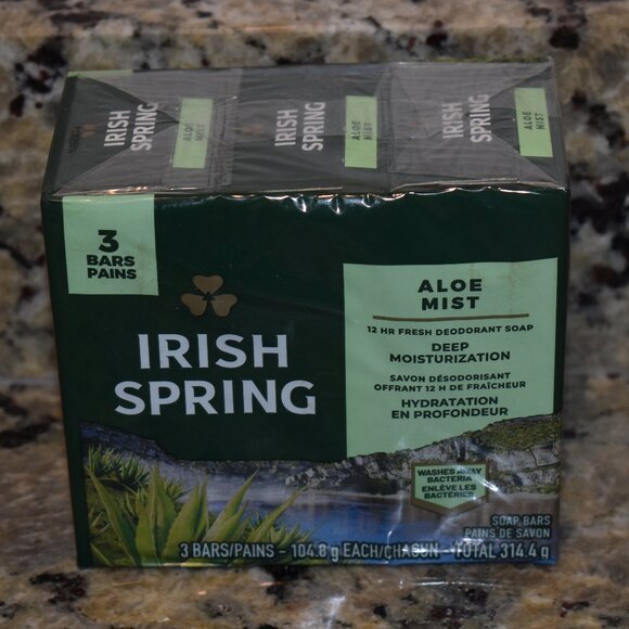 Irish Spring Aloe Mist (3) 3.7 oz Bar Pack - Picture 1 of 2